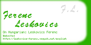 ferenc leskovics business card